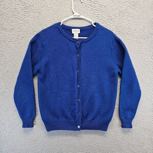 Crystal‎ Kobe Sweater Cardigan Womens Size Medium Blue Wool Button Front